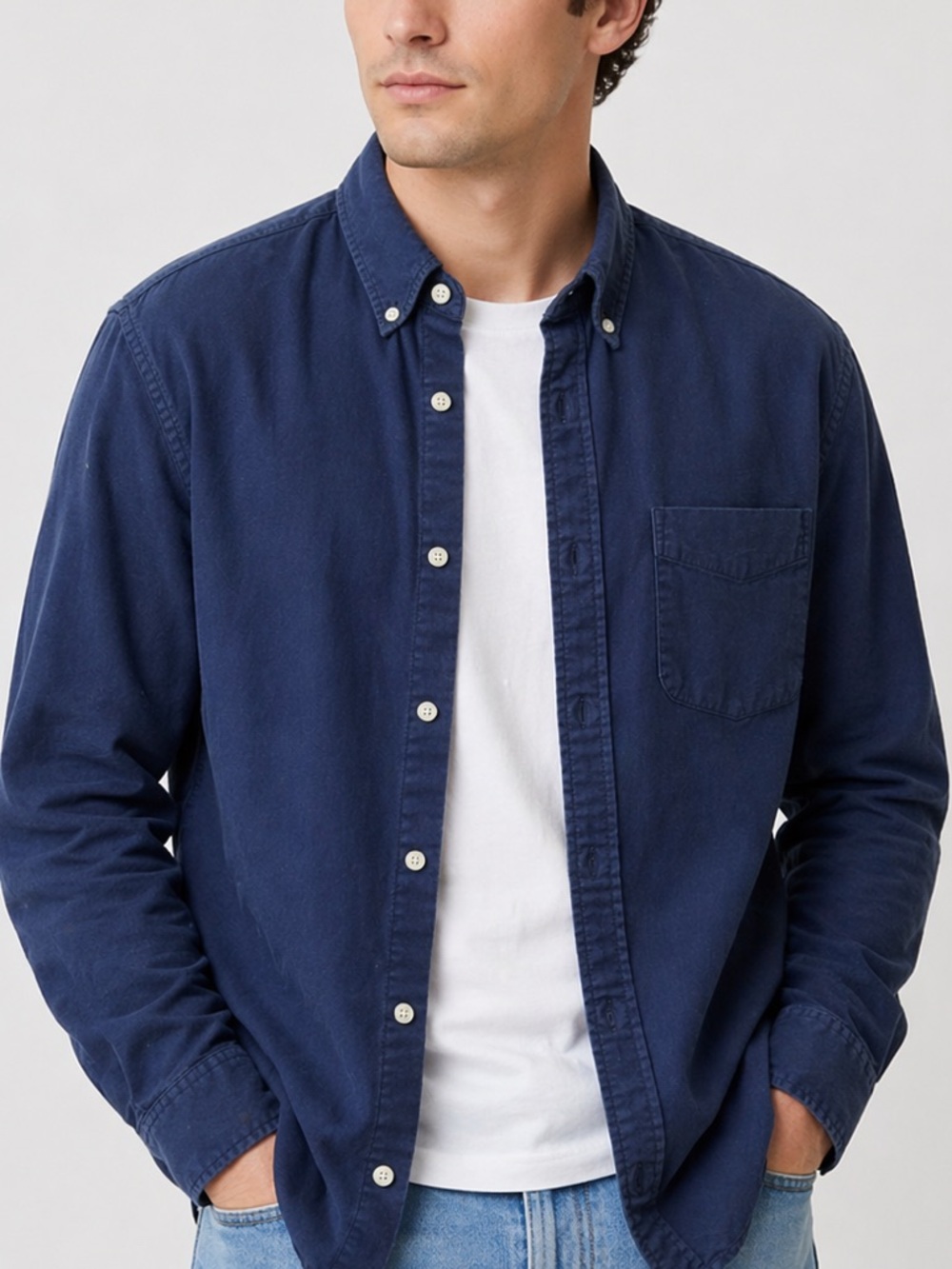J. Crew Men's Dark Blue button down shirt
